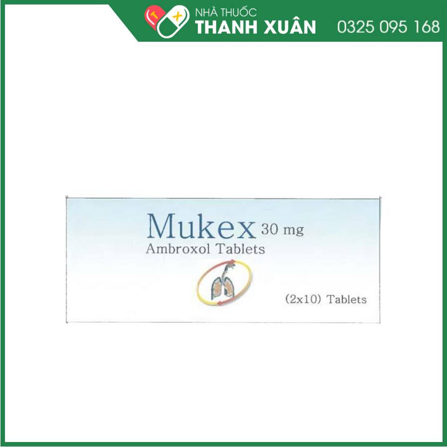Mukex 30mg làm loãng đờm trong các bệnh phế quản phổi cấp và mạn tính